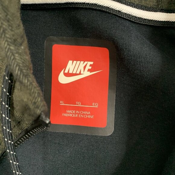 Nike Jacket Mens XL AW77 Tech Fleece Full Zip Sweatshirt Hooded Green 559592-325 - Picture 5 of 9